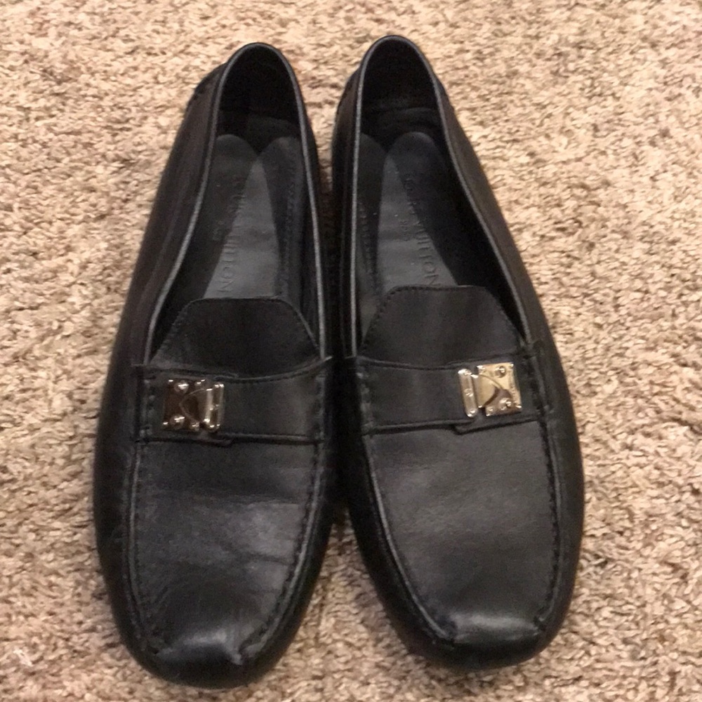 Black Louis Vuitton loafers
